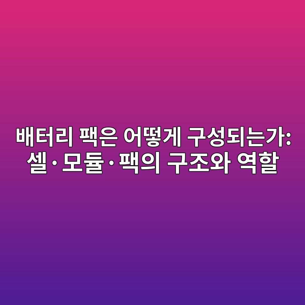 이차전지. 배터리 팩은 어떻게 구성되는가: 셀·모듈·팩의 구조와 역할 1 ebb0b0ed84b0eba6ac ed8ca9ec9d80 ec96b4eb96bbeab28c eab5acec84b1eb9098eb8a94eab080 ec8580c2b7ebaaa8eb9388c2b7ed8ca9ec9d98 eab5aceca1b0 1788184333