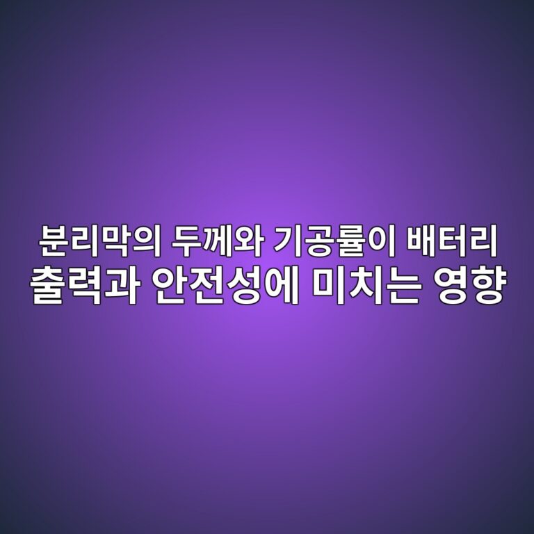 이차전지. 분리막의 두께와 기공률이 배터리 출력과 안전성에 미치는 영향 4 ebb684eba6aceba789ec9d98 eb9190eabb98ec9980 eab8b0eab3b5eba5a0ec9db4 ebb0b0ed84b0eba6ac ecb69ceba0a5eab3bc ec9588eca084ec84b1ec9790 1788180121