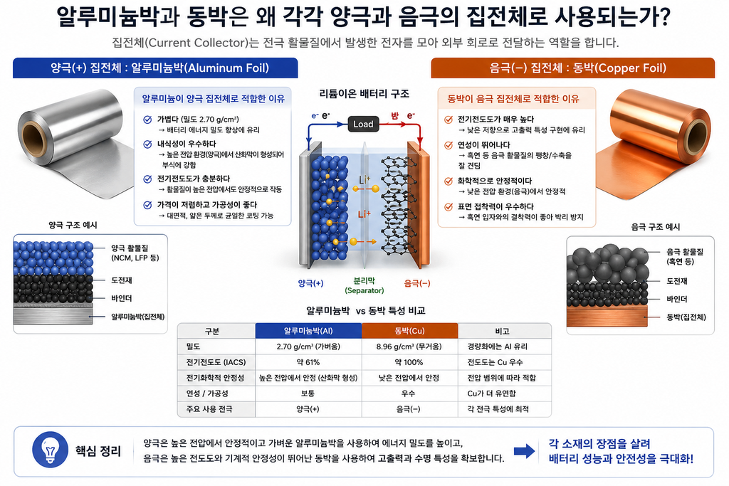 이차전지. 알루미늄박과 동박은 왜 각각 양극과 음극의 집전체로 사용되는가 2 image 2