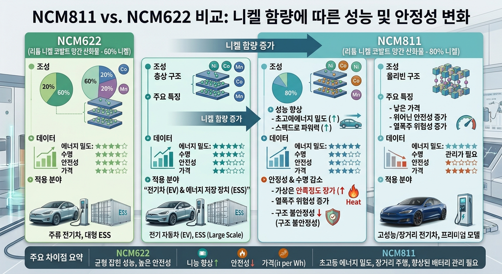 NCM811과 NCM622의 차이: 니켈 함량이 높을수록 무엇이 달라지는가. 이차전지 기술 소재 2 Gemini Generated Image 9v11yj9v11yj9v11
