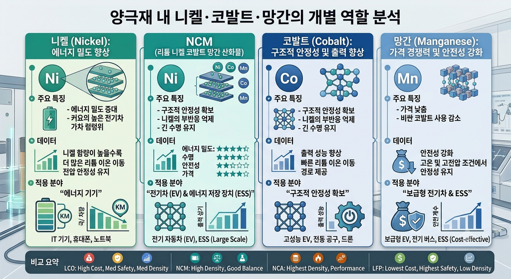 니켈·코발트·망간은 양극재에서 각각 어떤 역할을 하는가. 이차전지 기술 소재 2 Gemini Generated Image slftp7slftp7slft