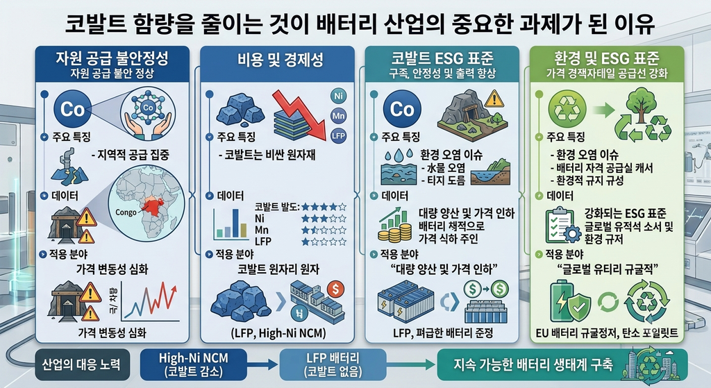 코발트 함량을 줄이는 것이 배터리 산업의 중요한 과제가 된 이유. 이차전지 기술 소재 2 Gemini Generated Image tmh4g8tmh4g8tmh4
