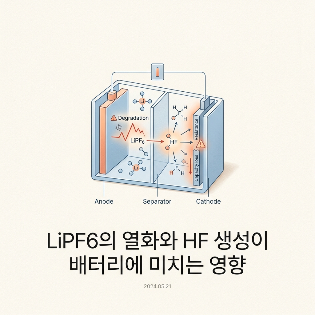 ai thumbnail minimal LiPF6의 열화와 HF 생성이 배터리에 미치는 영향 1789890759