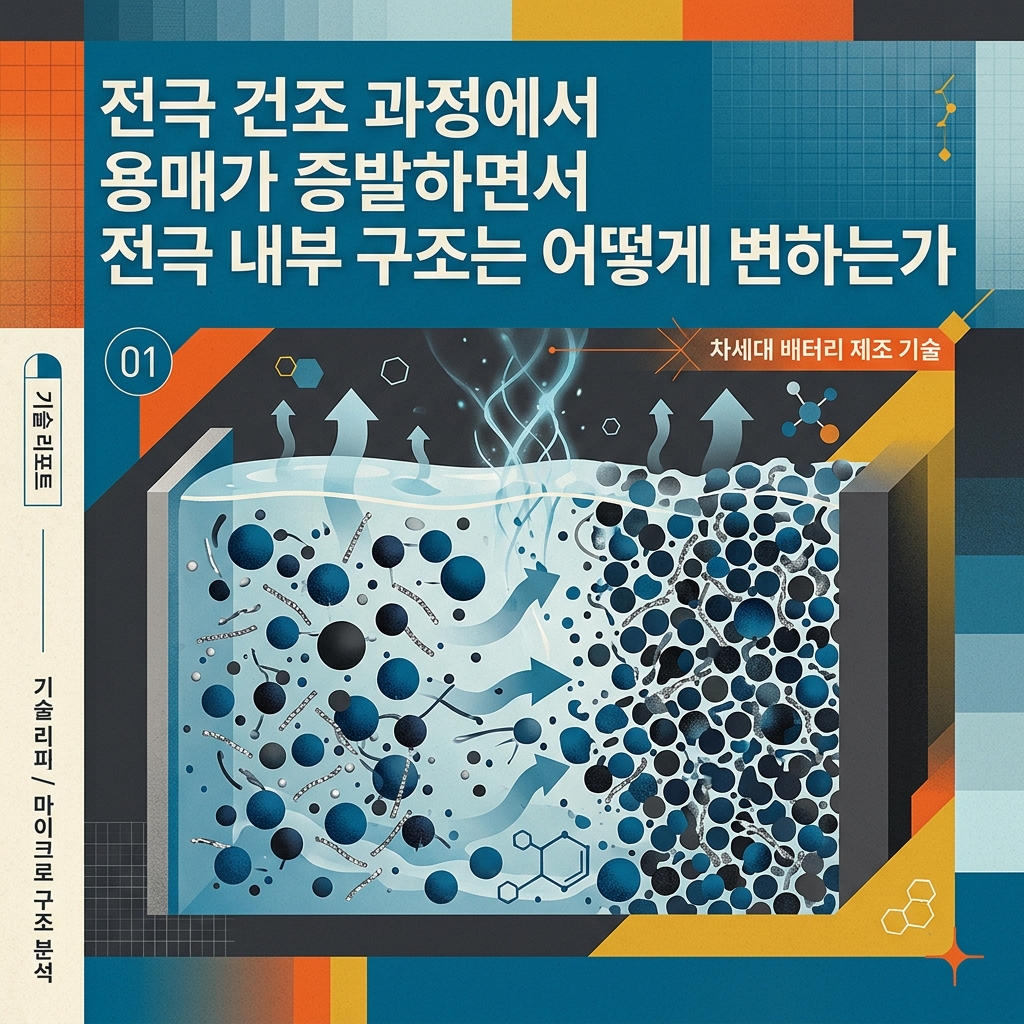ai thumbnail poster 전극 건조 과정에서 용매가 증발하면서 전극 내부 구조는 어떻게 변하는가 1788869098